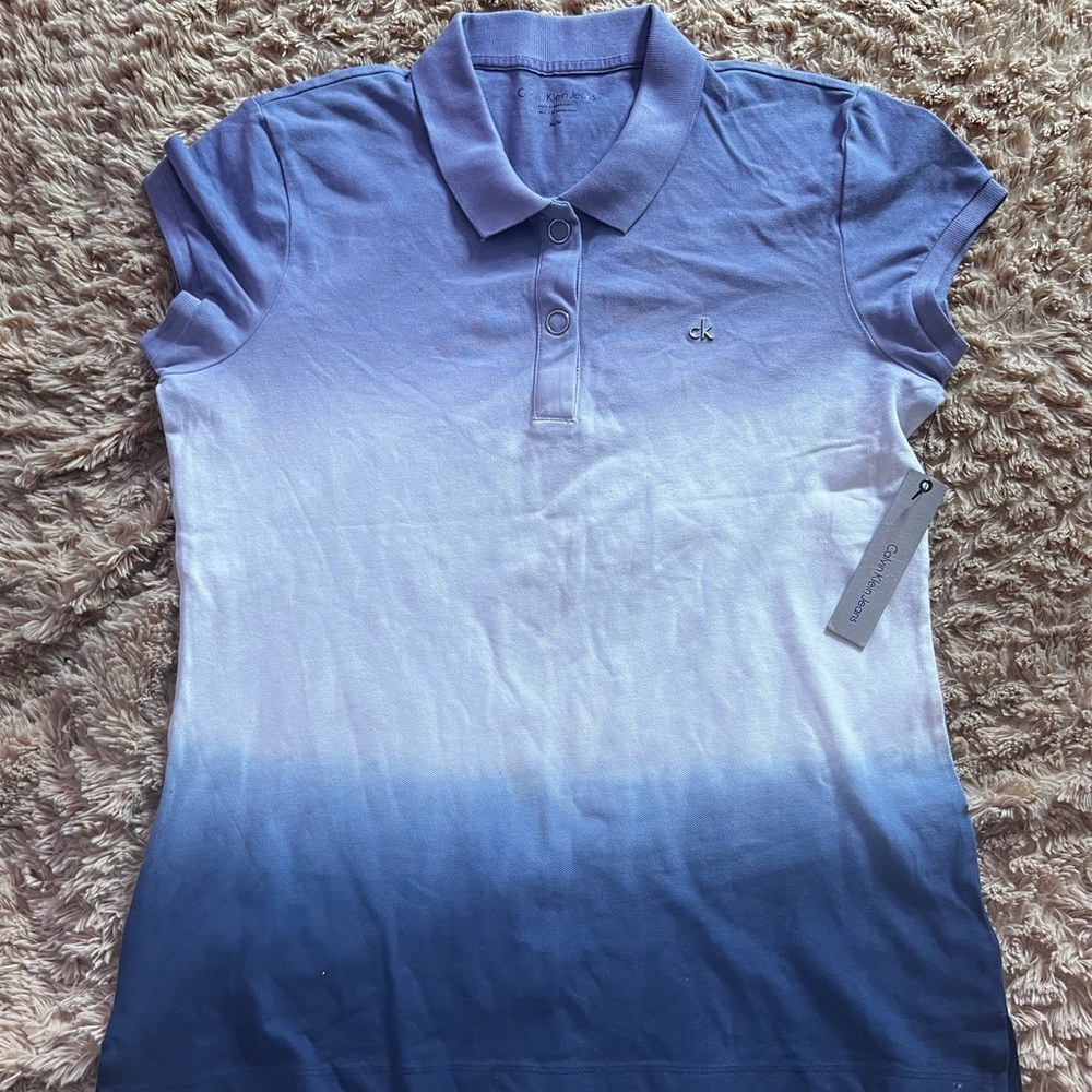 Calvin Klein button up short sleeve t shirt